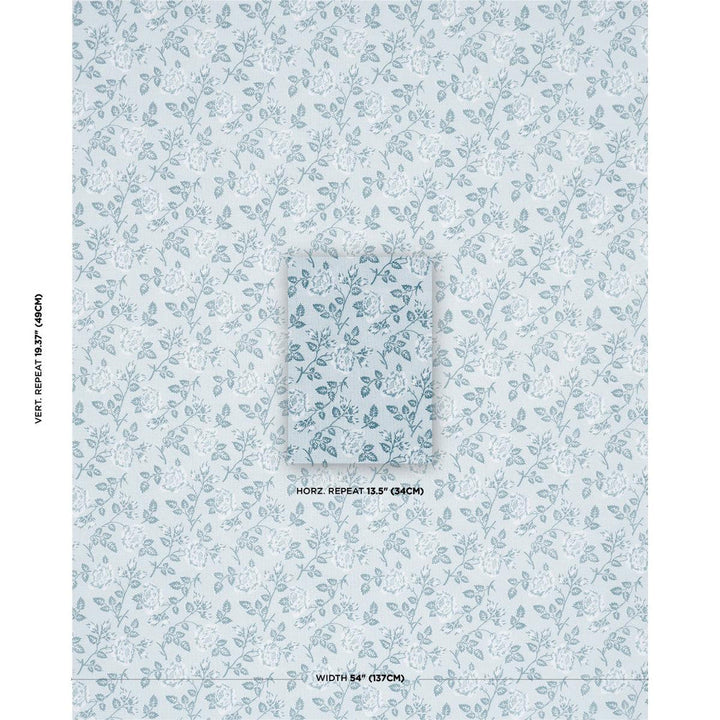 Lavinia Blue 182101 by Schumacher Designer Fabric Veere Grenney 13.5" - Swanky Fabrics -