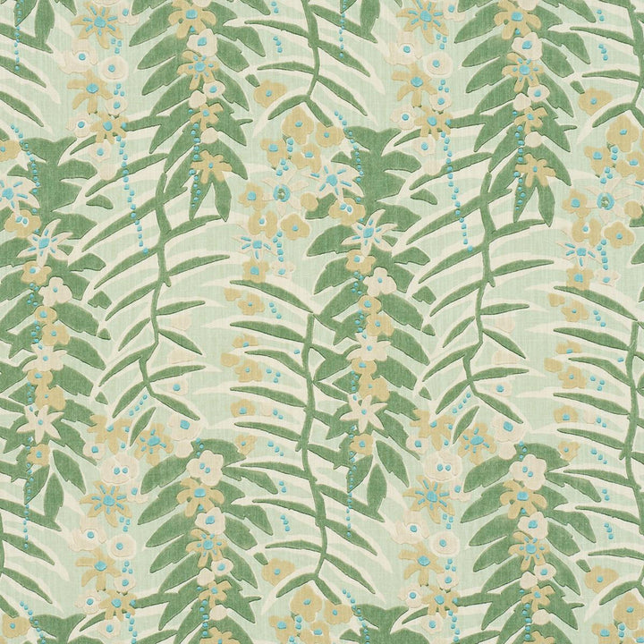 Ashbee Botanical Aqua 182152 by Schumacher Fabric Craft Revival 13.5" - Fabric Carolina -
