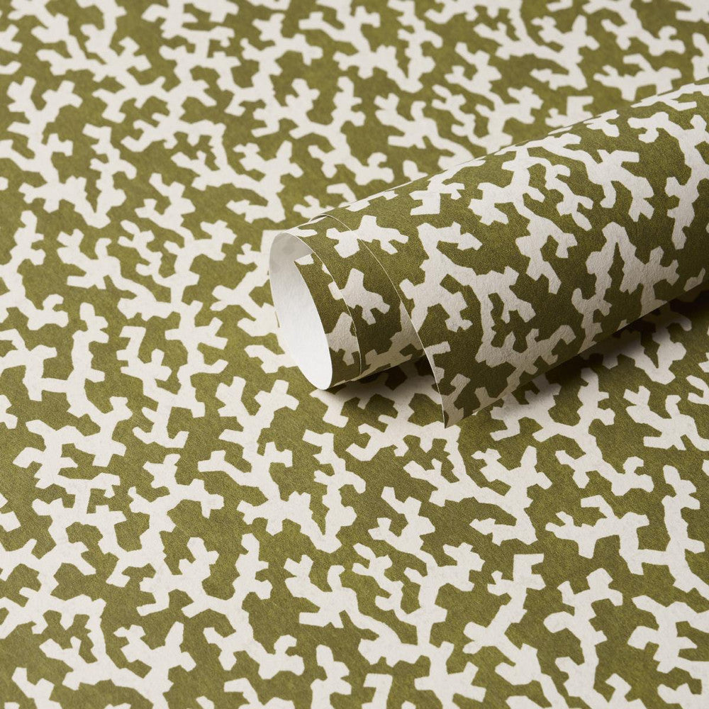 Folly Olive 5008008 by Schumacher Wallpaper Veere Grenney 4.38" - Fabric Carolina -