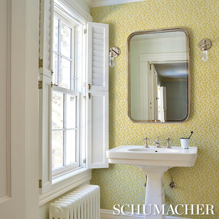 Folly Mimosa 5008007 by Schumacher Designer Wallpaper Veere Grenney 4.38" - Swanky Fabrics -