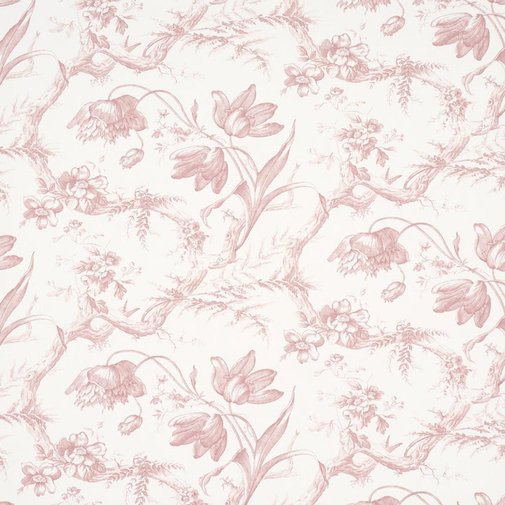 Toile De Fleurs Pink 5009123 by Schumacher Wallpaper Perennial Favorites 13.5" - Fabric Carolina -