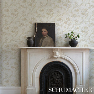 Toile De Fleurs Birch 5009125 by Schumacher Wallpaper