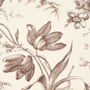 Toile De Fleurs Fawn 5009124 by Schumacher Wallpaper