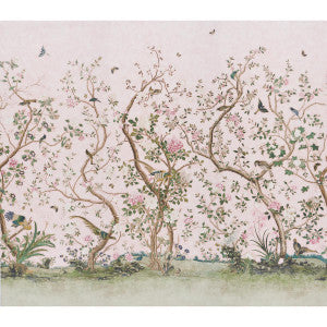 Les Oiseaux Blush 5015154 by Schumacher Wallpaper