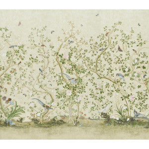 Les Oiseaux Parchment 5015155 by Schumacher Wallpaper