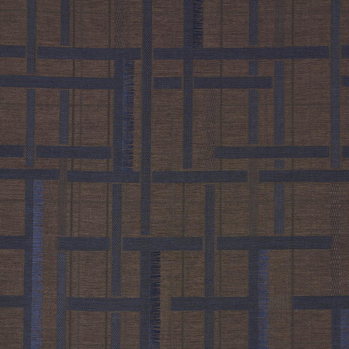 Axel Plaid Wallcovering Navy/Espresso 5015721 by Schumacher Wallpaper Patterson Flynn 55.12" - Fabric Carolina -