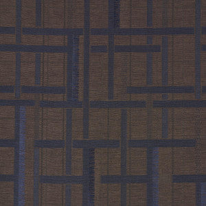 Axel Plaid Wallcovering Navy/Espresso 5015721 by Schumacher Wallpaper
