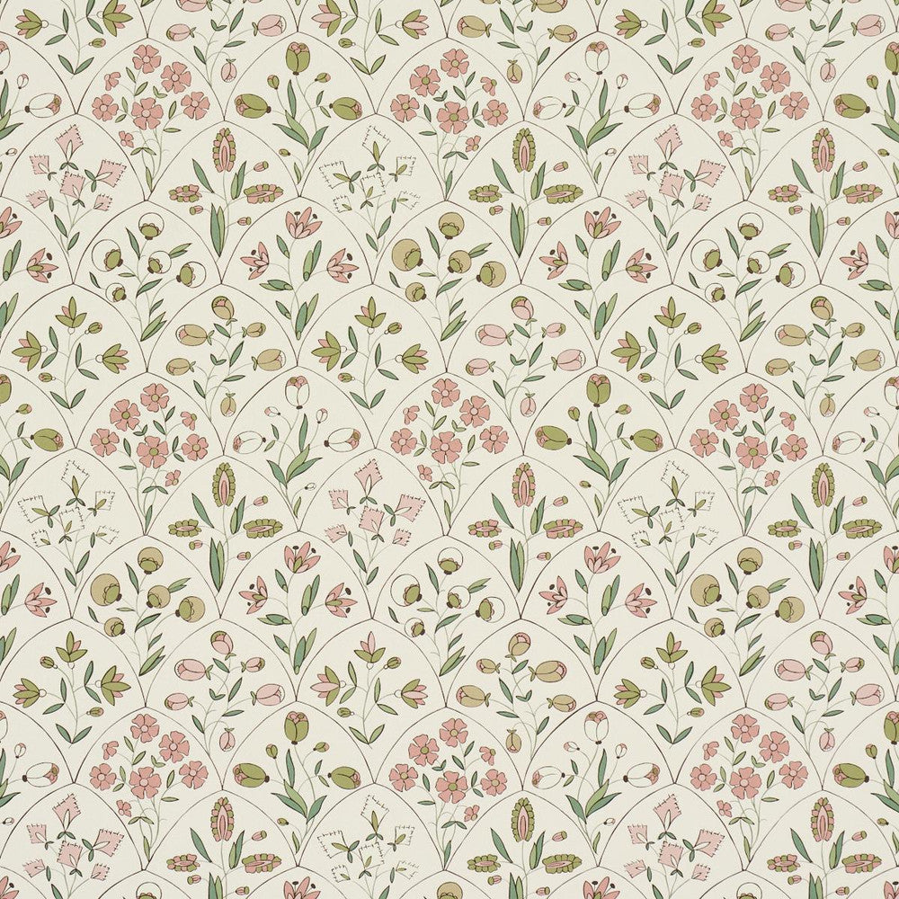 Frances Scallop Floral Petal 5015960 by Schumacher Wallpaper Craft Revival 18.0" - Fabric Carolina -