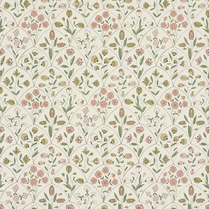 Frances Scallop Floral Petal 5015960 by Schumacher Wallpaper Craft Revival 18.0" - Fabric Carolina -