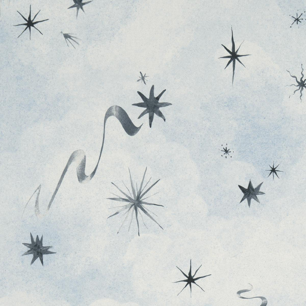 Luminaries Clear Blue 5016010 by Schumacher Wallpaper Backdrop X Xavier Donnelly 27.0" - Fabric Carolina -