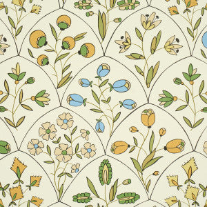 Frances Scallop Floral Document 5015961 by Schumacher Wallpaper