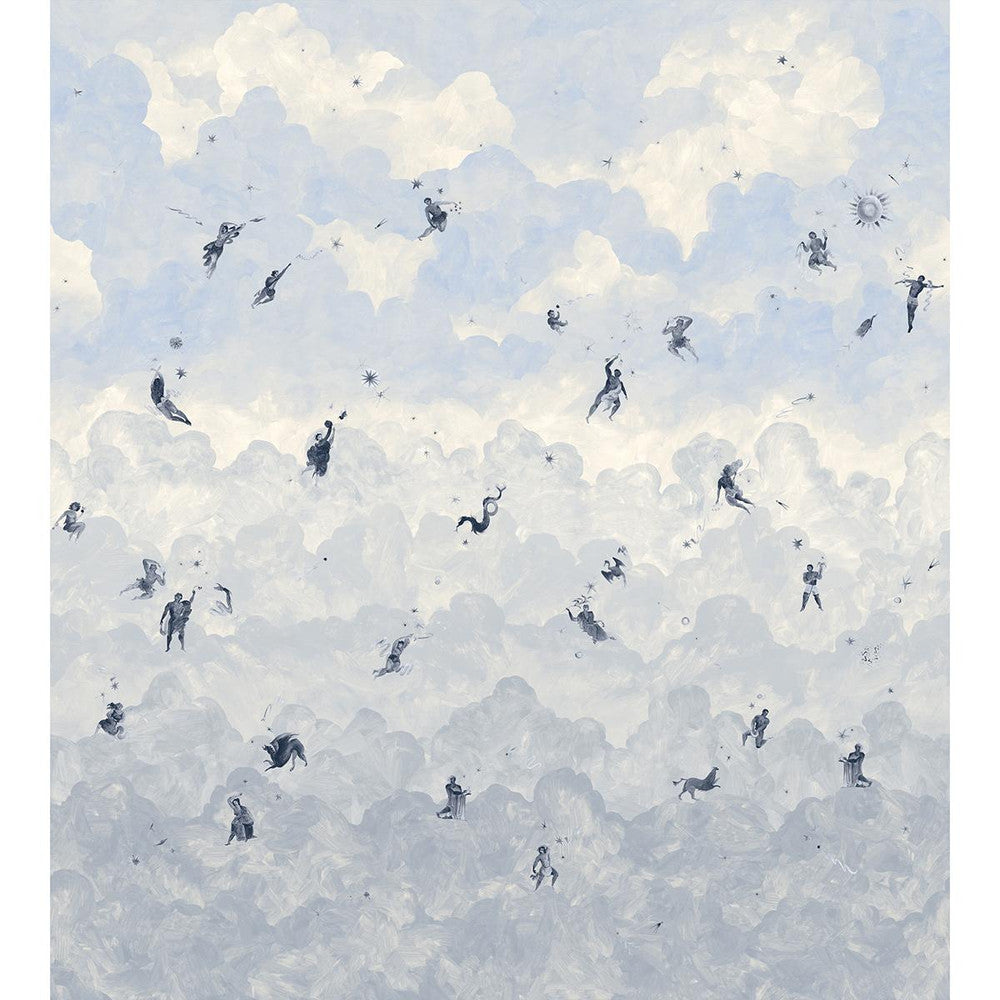 Ascendance 3 Clear Blue 5016032 by Schumacher Wallpaper Backdrop X Xavier Donnelly 162.0" - Fabric Carolina -