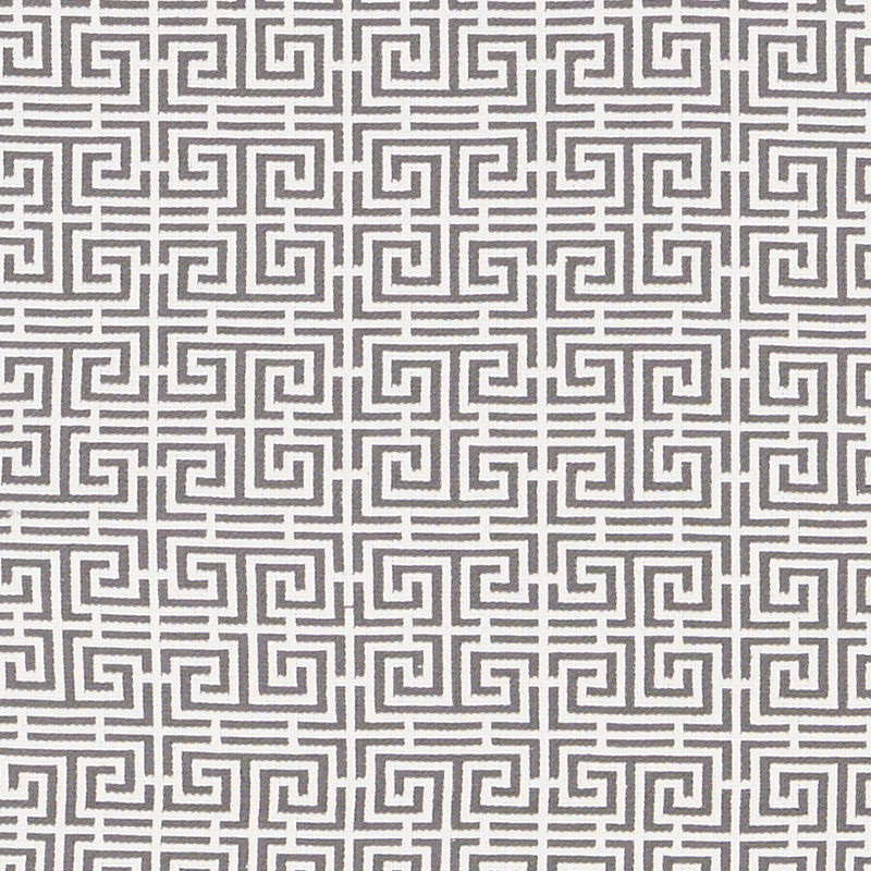 Chinois Fret Grey/White 70564 by Schumacher Fabric ESSENTIALS: SMALL-SCALE UPHOLSTERY I See Sample FRANCE HEAVY DUTY </p><p>Repeat: Horizontal: 2 1/4" (6CM) and Vertical: 2 3/8" (6CM) 53 1/2" (136CM) - Fabric Carolina -