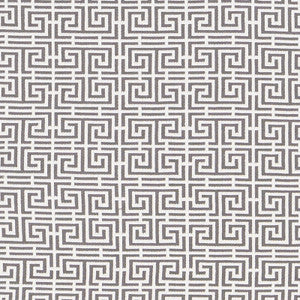 Chinois Fret Grey/White 70564 by Schumacher Fabric