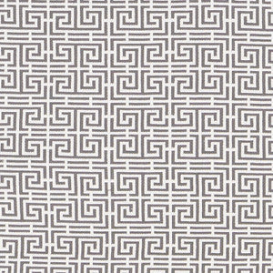 Chinois Fret Grey/White 70564 by Schumacher Fabric