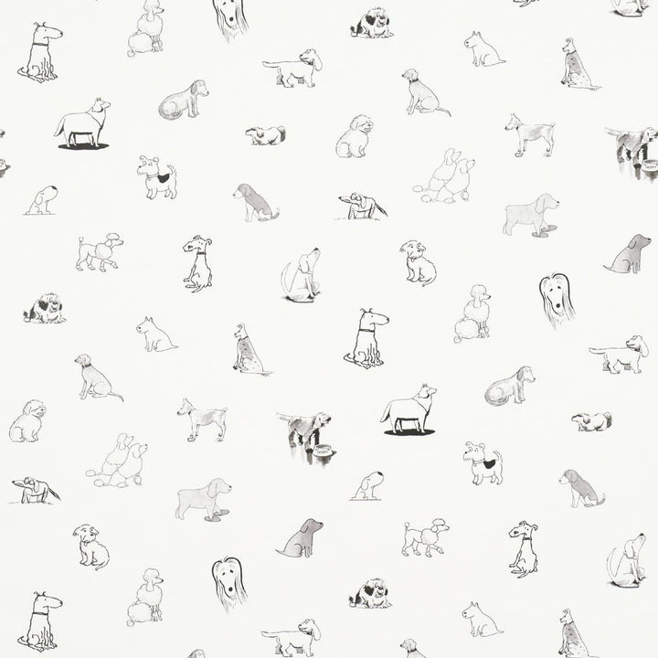 Good Dogs Everywhere Black & White 5016130 by Schumacher Wallpaper The New Yorker 13.5" - Fabric Carolina -
