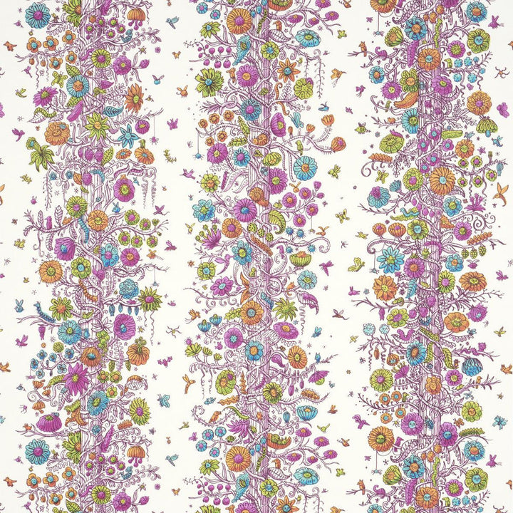 Edward Steed'S Towers Of Flowers Multicolor Burst 5016140 by Schumacher Designer Wallpaper The New Yorker 27.0" - Swanky Fabrics -