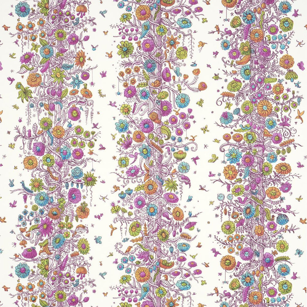 Edward Steed'S Towers Of Flowers Multicolor Burst 5016140 by Schumacher Wallpaper The New Yorker 27.0" - Fabric Carolina -
