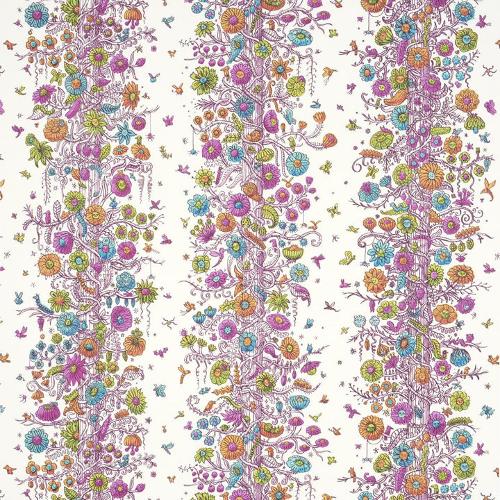 Edward Steed'S Towers Of Flowers Multicolor Burst 5016140 by Schumacher Wallpaper The New Yorker 27.0" - Fabric Carolina -