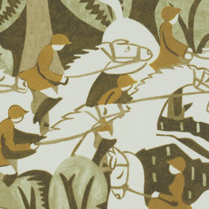 Margaret Schloeman'S Fox Chase Sage & Soft Brown 5016152 by Schumacher Wallpaper