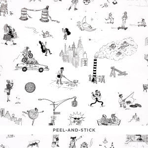 Joana Avillez'S Street Scenes Black & White 5016171 by Schumacher Wallpaper