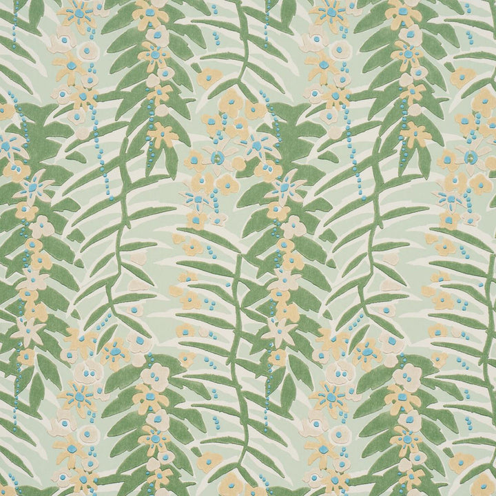 Ashbee Botanical Aqua 5016250 by Schumacher Wallpaper Craft Revival 27.0" - Fabric Carolina -