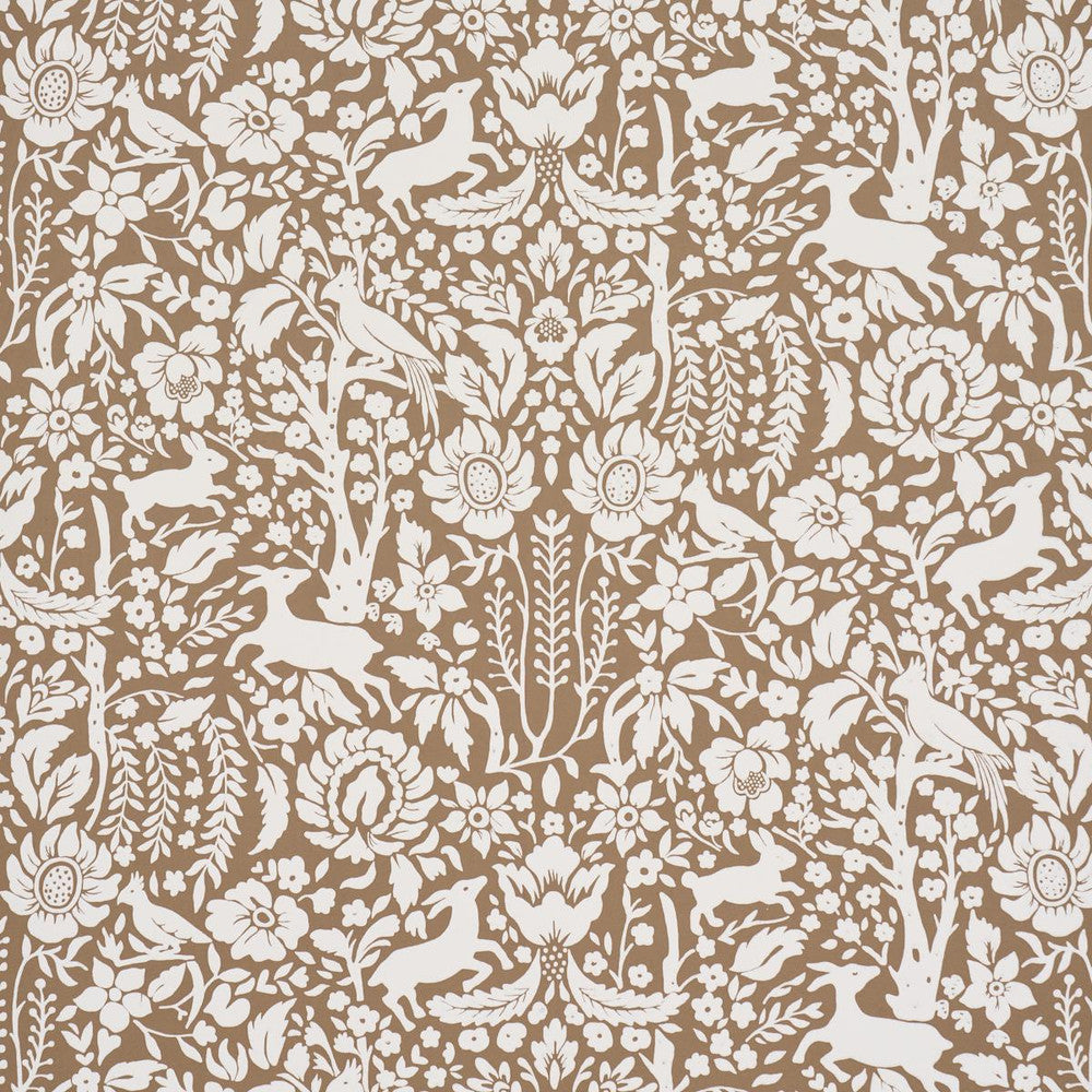Deerfield Mocha 5016260 by Schumacher Wallpaper Craft Revival 13.5" - Fabric Carolina -