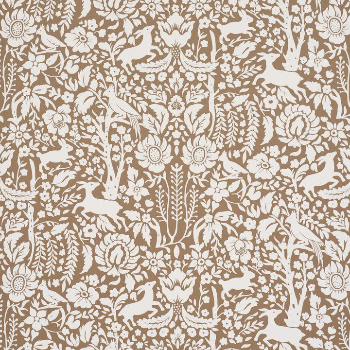 Deerfield Mocha 5016260 by Schumacher Wallpaper Craft Revival 13.5" - Fabric Carolina -