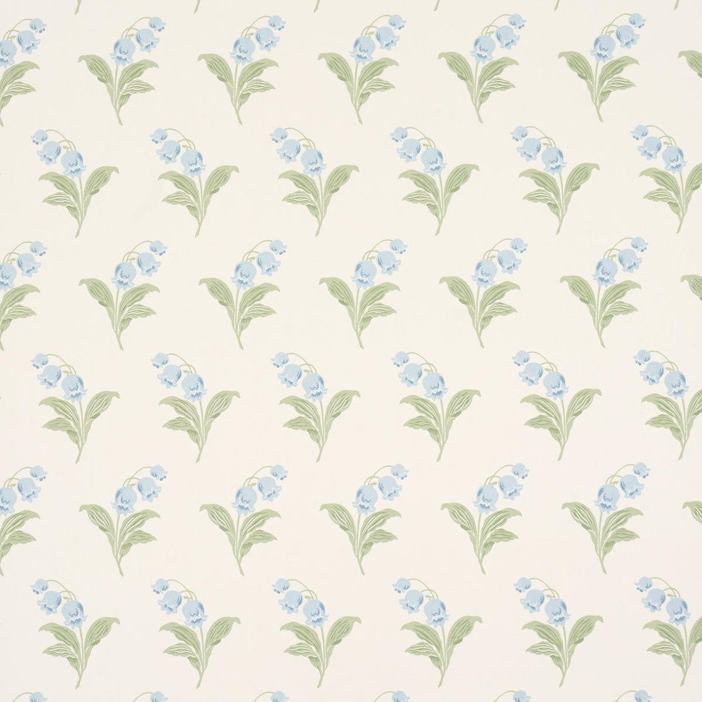 Lily Of The Valley Bluebell 5016280 by Schumacher Designer Wallpaper Craft Revival 9.0" - Swanky Fabrics -