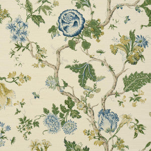 Josephine Sisal Peacock 5016680 by Schumacher Wallpaper