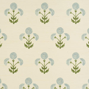 Saranda Flower Sisal Sky 5016671 by Schumacher Wallpaper