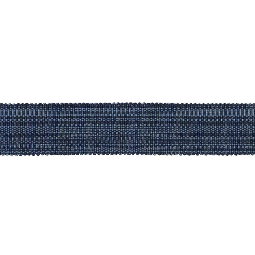 Cotton Stri Tape Medium Indigo 83941 by Schumacher Designer Trim Patterson Flynn 1.0" - Swanky Fabrics -