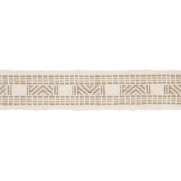 Nael Linen Cotton Tape Oyster 83981 by Schumacher Trim Patterson Flynn 1.88" - Fabric Carolina -