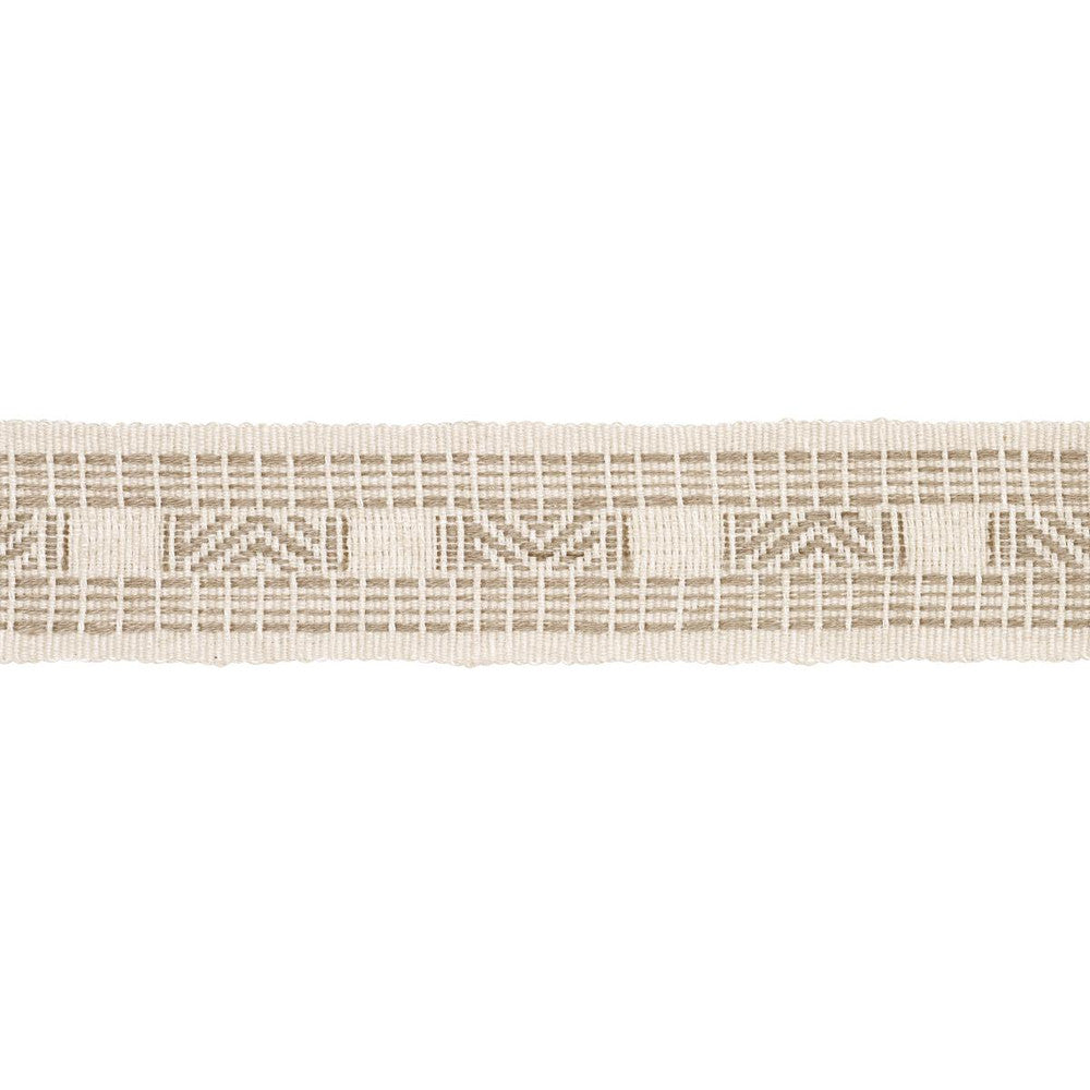 Nael Linen Cotton Tape Oyster 83981 by Schumacher Designer Trim Patterson Flynn 1.88" - Swanky Fabrics -