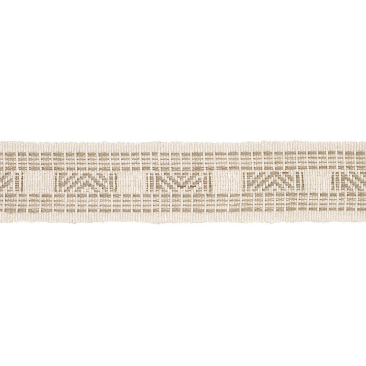 Nael Linen Cotton Tape Oyster 83981 by Schumacher Designer Trim Patterson Flynn 1.88" - Swanky Fabrics -
