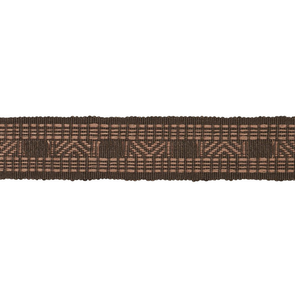 Nael Linen Cotton Tape Cedar Brown 83982 by Schumacher Trim Patterson Flynn 1.88" - Fabric Carolina -