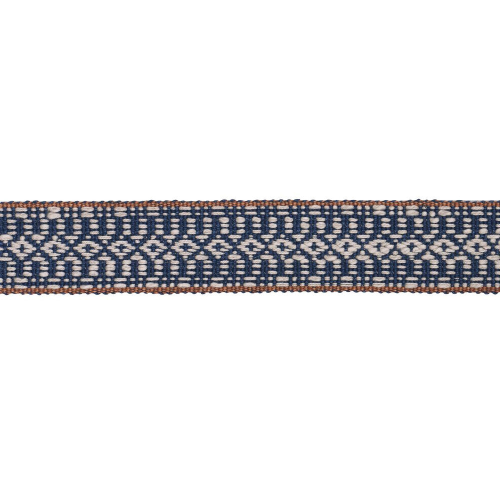 Helena Linen Cotton Tape Indigo 84020 by Schumacher Trim Patterson Flynn 1.25" - Fabric Carolina -