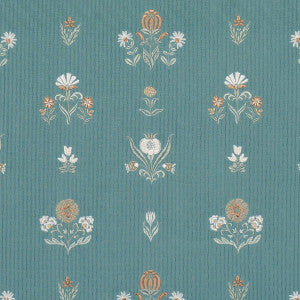 Elmslie Embroidery Teal 84370 by Schumacher Fabric
