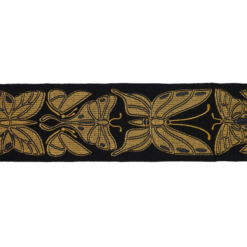 Metamorphosis Tape Noir & Gold 84380 by Schumacher Trim Craft Revival 2.25" - Fabric Carolina -