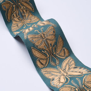 Metamorphosis Tape Teal & Gold 84382 by Schumacher Trim