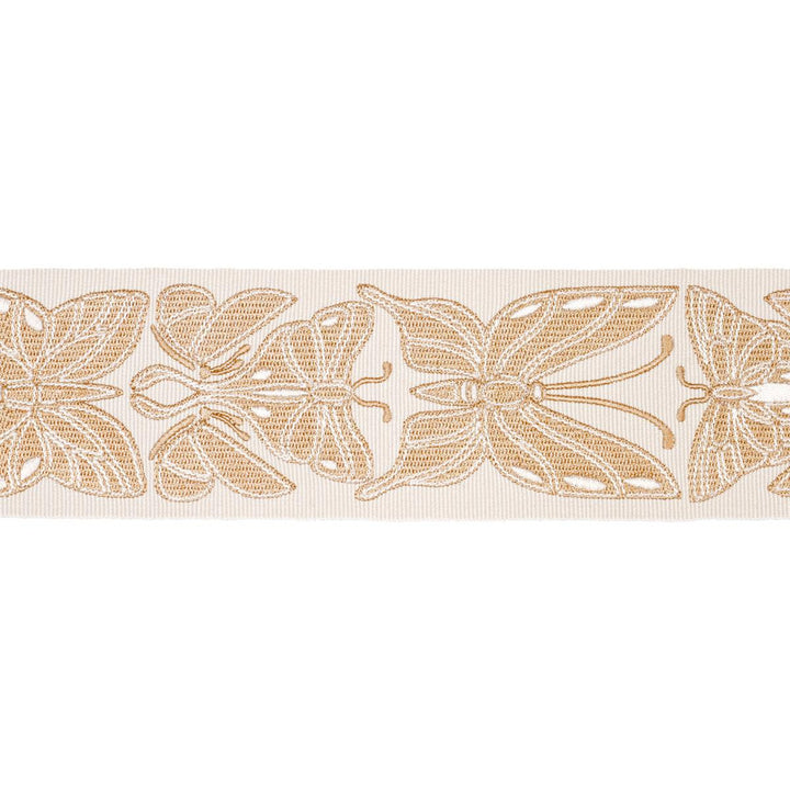 Metamorphosis Tape Ivory & Gold 84381 by Schumacher Trim Craft Revival 2.25" - Fabric Carolina -