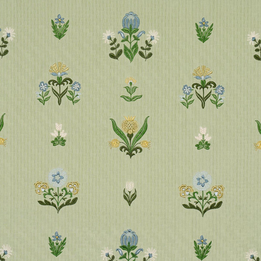 Elmslie Embroidery Leaf 84371 by Schumacher Designer Fabric Craft Revival 12.8" - Swanky Fabrics -