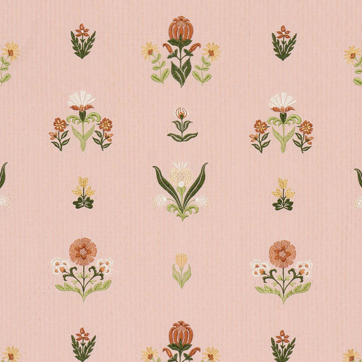 Elmslie Embroidery Petal 84372 by Schumacher Designer Fabric Craft Revival 12.8" - Swanky Fabrics -