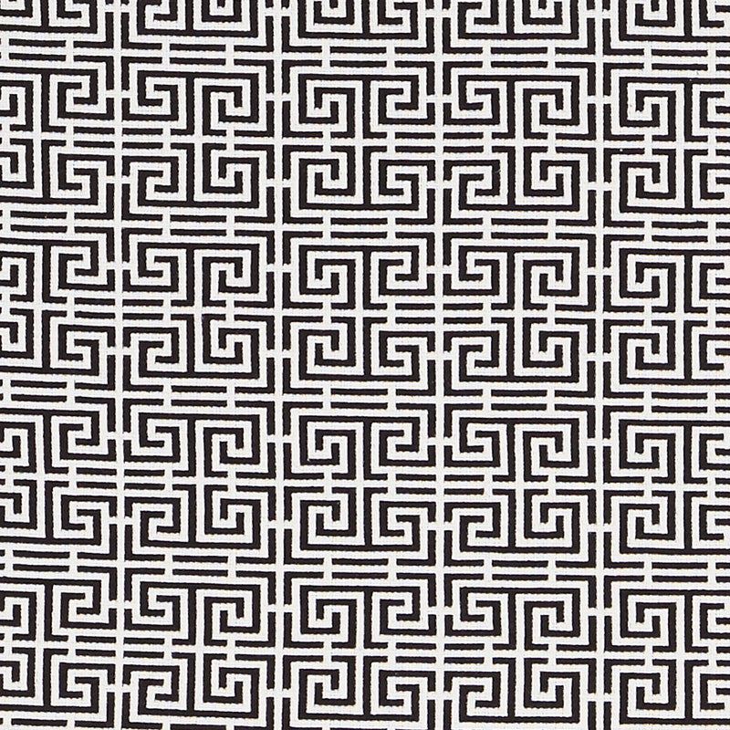 Chinois Fret Black/White 70565 by Schumacher Fabric ESSENTIALS: SMALL-SCALE UPHOLSTERY I COTTON 95% POLIAMMIDIC 5% FRANCE </p><p>Repeat: Horizontal: 2 1/4" (6CM) and Vertical: 2 3/8" (6CM) 53.5 - Fabric Carolina -