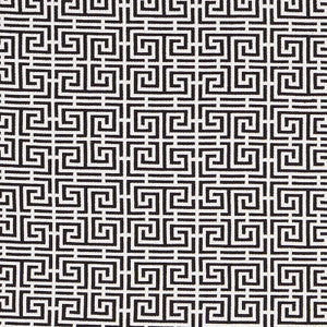 Chinois Fret Black/White 70565 by Schumacher Fabric