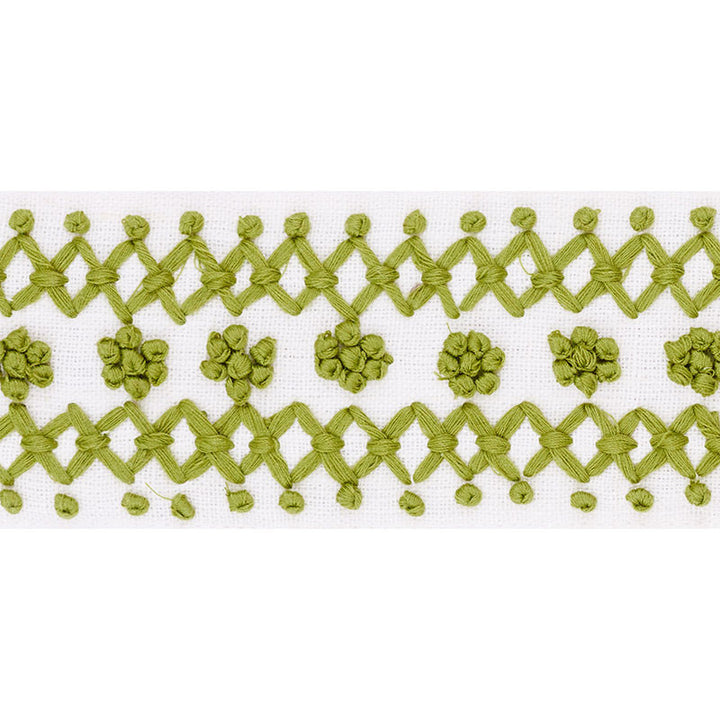 Sunnyvale Tape Leaf 70638 by Schumacher Trim COUTURE TRIMS LINEN 70% COTTON 30% INDIA </p><p>Repeat: Horizontal: 3/4" (2CM) and Vertical: 2.25 - Fabric Carolina -