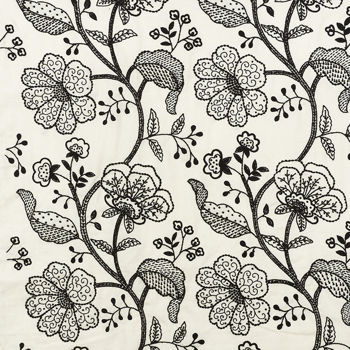 Full Bloom Embroidery Ink 70812 by Schumacher Fabric Contemporary-Embroideries 65% Linen, 35% Cotton - Horizontal: 26 and Vertical: 30 52 - Fabric Carolina -