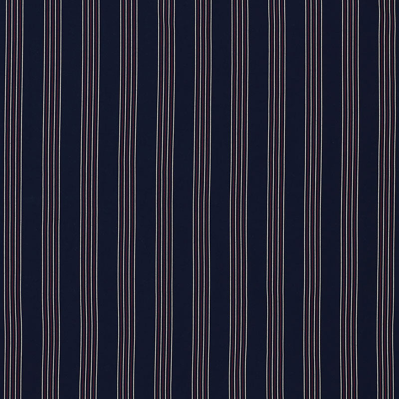 Bibione Stripe Navy & Red 70900 by Schumacher Fabric Riviera 100% Solution Wyzenbeek 30,000 Horizontal: 3 and Vertical: - 59.5 - Fabric Carolina -