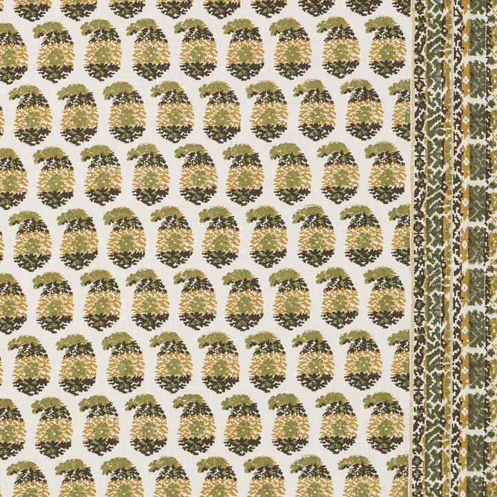 Terry Ochre & Green 182062 by Schumacher Fabric Rita Konig 54.0" - Fabric Carolina -