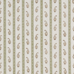 Eddie Woven Hand Block Print Green 182021 by Schumacher Fabric